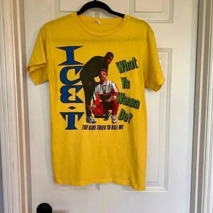 ICE T vintage yellow graphic tee shirt size small